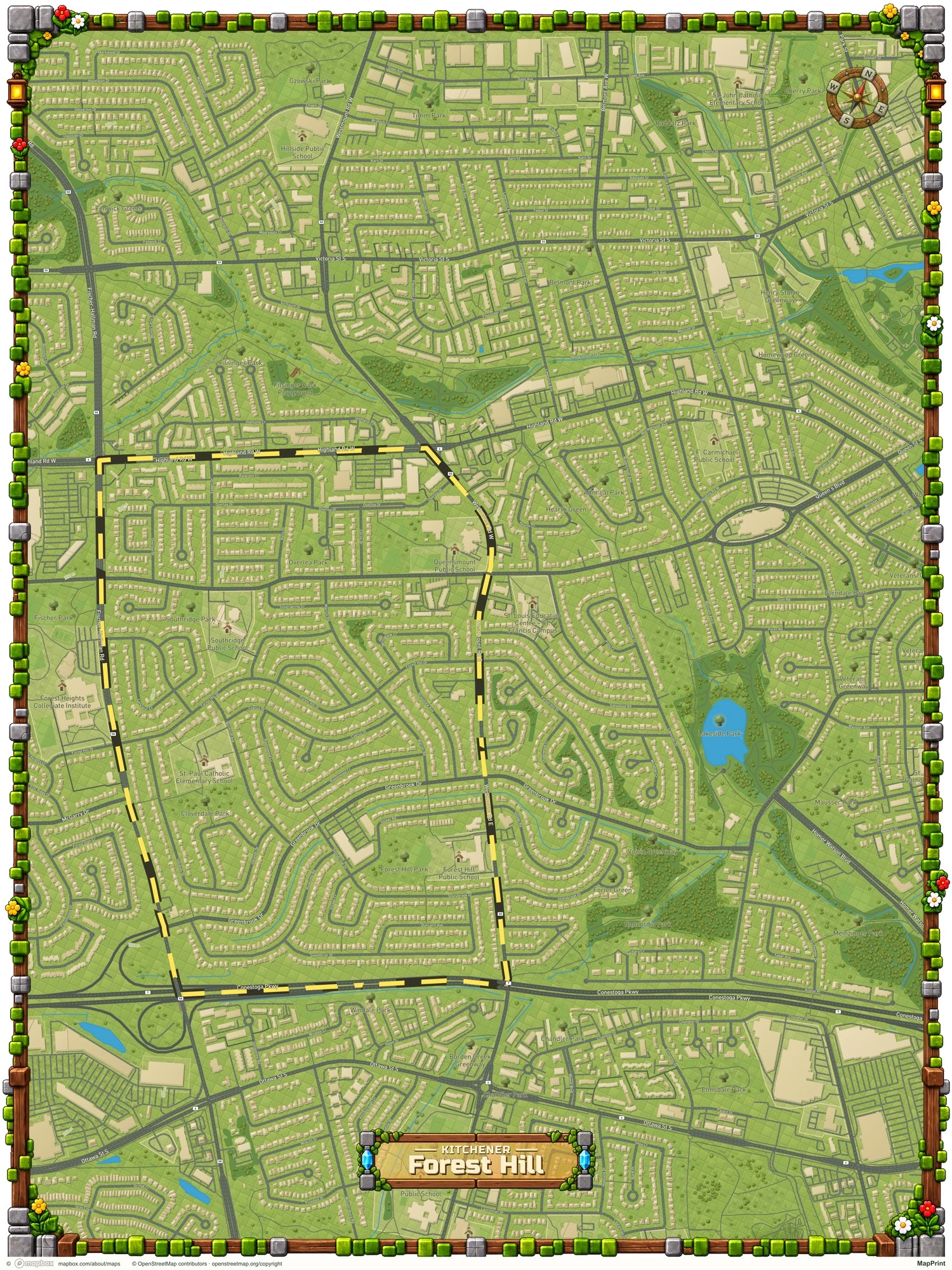 Forest Hill map in the Video Game theme